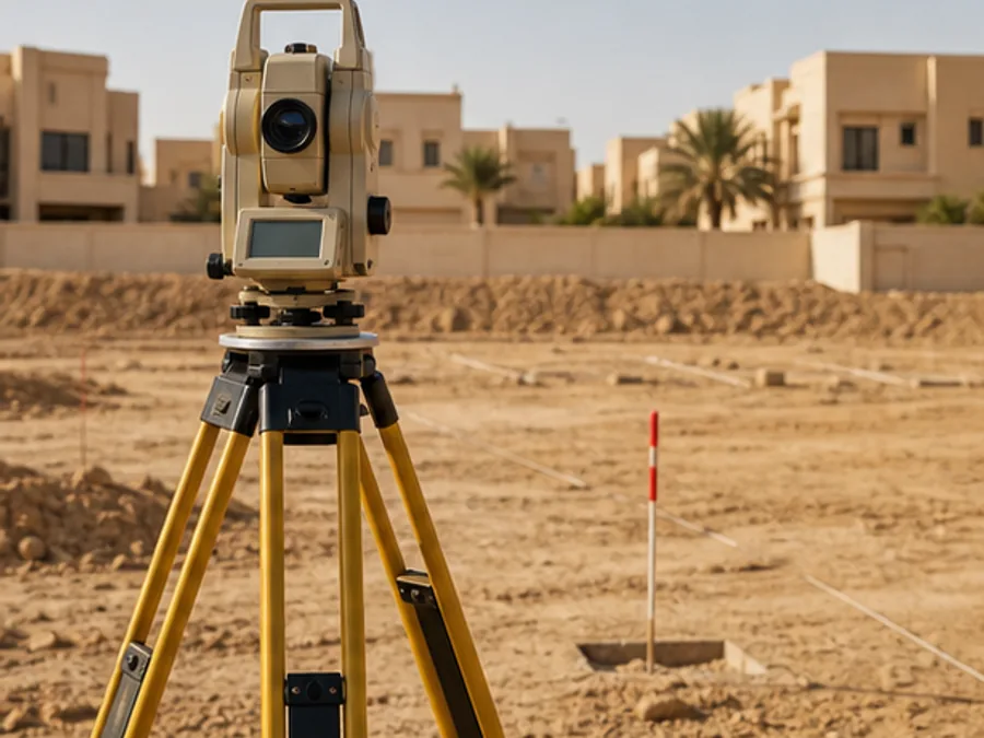 جهاز رفع مساحي في موقع أرض سكنية بمدينة الرياض